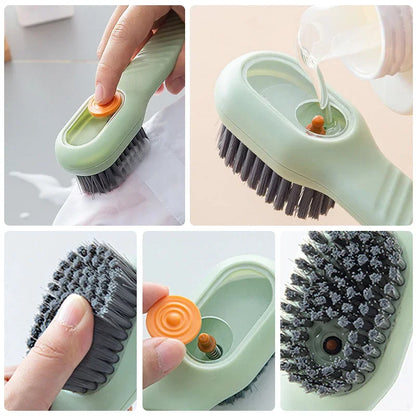 1/2pcs Shoes Brush Automatic Liquid Discharge Multifunction Press Out Shoes Cleaner Soft Bristles Clothes Brushes Cleaning Tool