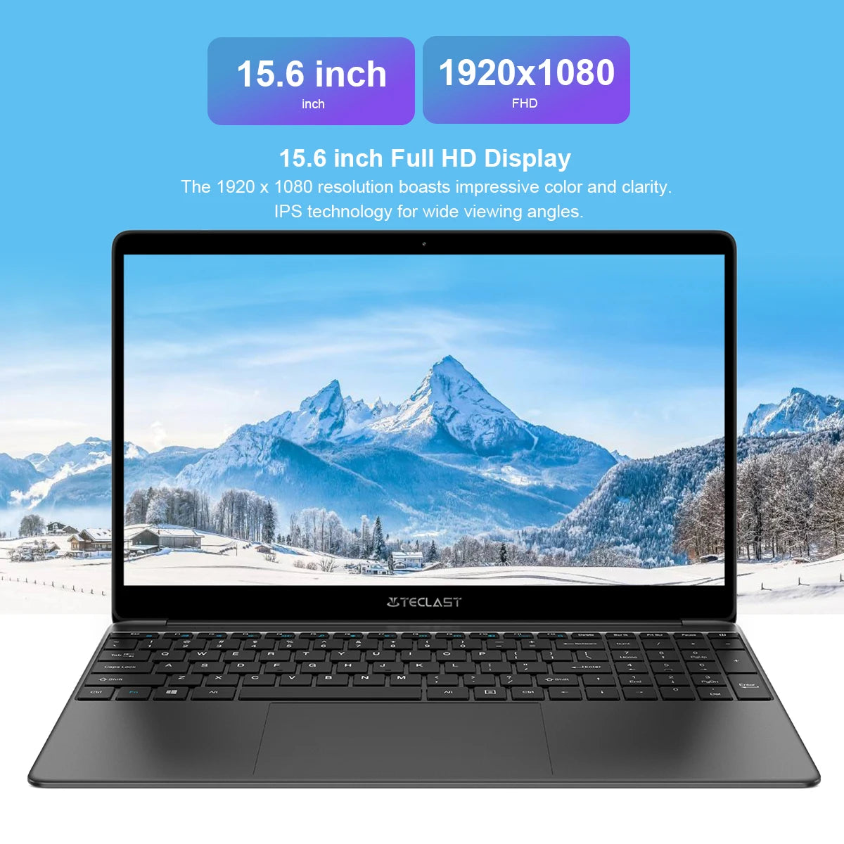 Teclast F15S laptop, 15,6 inch, 6GB/8GB RAM, 128GB ROM, Celeron J3455/N4020/N3350, Windows 10 OS, 1920x1080 IPS, UHD 500 GPU, Du - ALPENZO