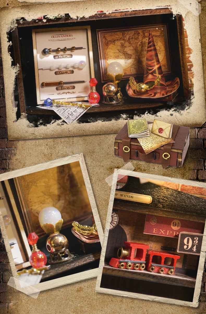 Magic Shop DIY Wooden Dollhouse Miniature Doll House Kit with Furniture Roombox Retro Home Model Toy for Children Gift ALPENZO