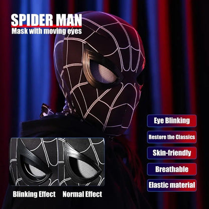 Spiderman Mask Eyes Movable Remote Control Peter Parker Spiderman toys children  Halloween Cosplay Costume Mask Christmas Gifts ALPENZO