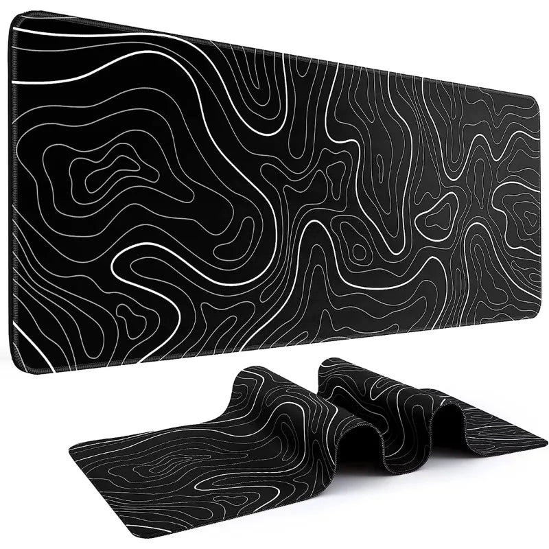 Large Extended Gaming Mouse Pad with Non-Slip Rubber Base,Topographic Design,for Full Desk Keyboard and Mouse Support ALPENZO