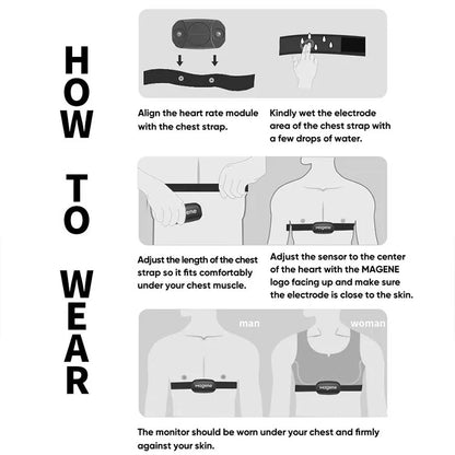 Magene H303 Heart Rate Sensor Bluetooth ANT Upgrade H64 HR Monitor With Chest Strap Dual Mode Computer Bike  Sports Band Belt
