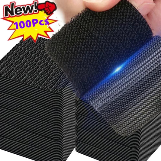 100pcs Self Adhesive Fastener Tape Extra Strong Carpet Fixing Sticker Double Side Hook-and-loop Fastener Auto Adhesive tape Fixe - ALPENZO