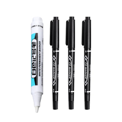 1/4Pcs White Permanent Paint Pen set for Wood Rock Plastic Leather Glass Stone Metal Canvas Ceramic Deep Hole Marker 0.7mm ALPENZO