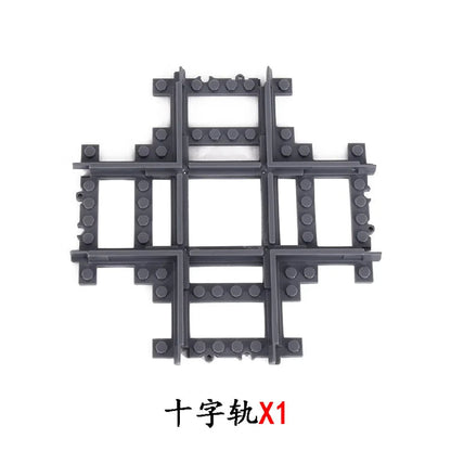 MOC City Train Rail Crossing Flexible Tracks Forked Straight Curved Rails Switch Building Block Bricks Creative DIY Toys ALPENZO