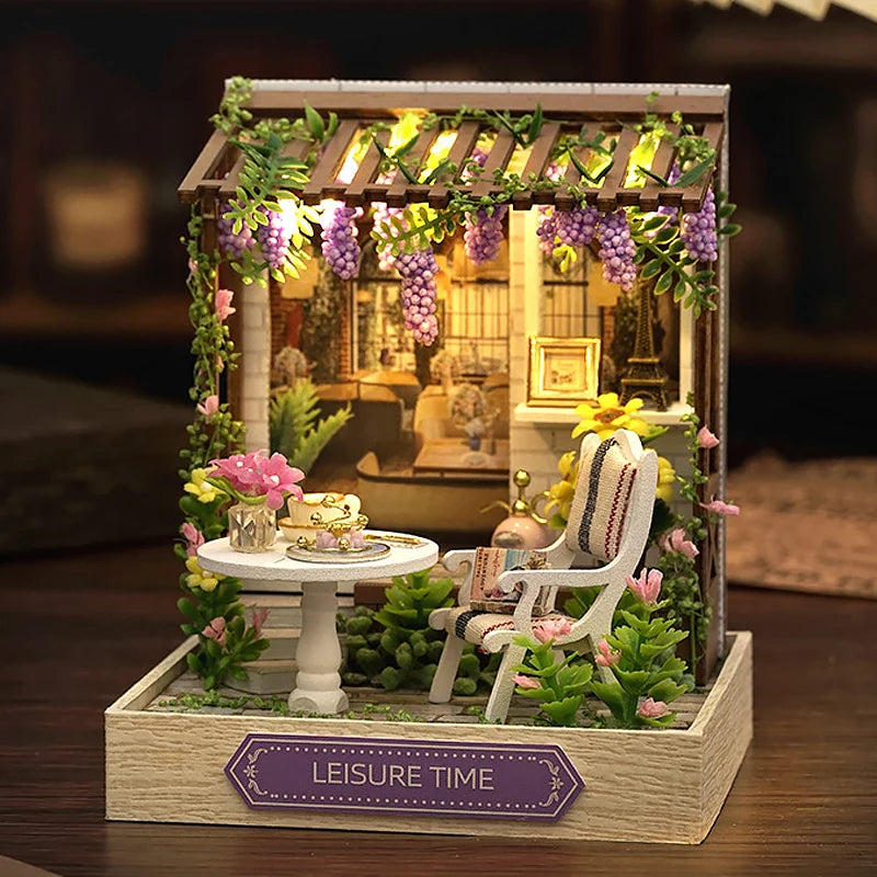 Magic Wooden Doll House Mini Kit DIY Handmade Assembly Model Building Room Bedroom Decoration 3D Puzzle Girl Toy Birthday Gifts ALPENZO