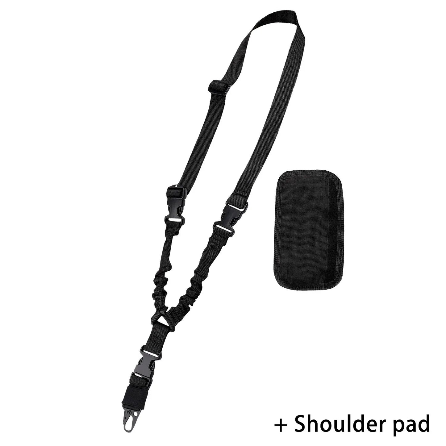 Tactical Gun Single Point Sling Adjustable Bungee Rifle Shoulder strap length for Airsoft Hunting Accessories Strap M4 with pad