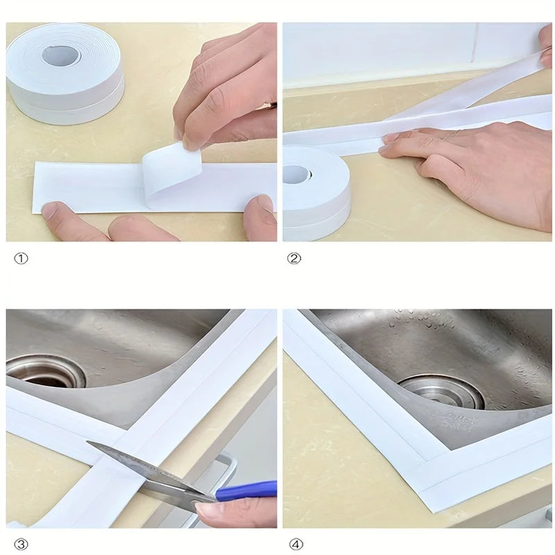 PVC Sealing Strip Tape Bathroom Bath Toilet Caulk Tape Self Adhesive Waterproof Mildew Proof Tapes For Kitchen Sink Wall Corner - ALPENZO