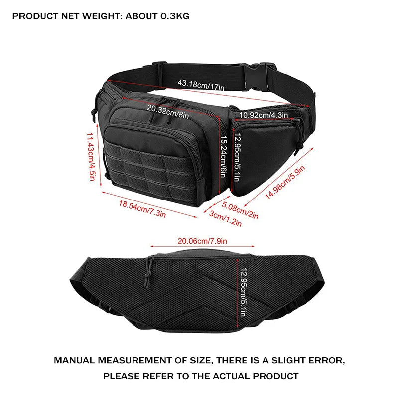 OPHIDIAN Multifunctional waist bag Outdoor cycling storage bag Portable invisible waist hanging gun bag accessory bag