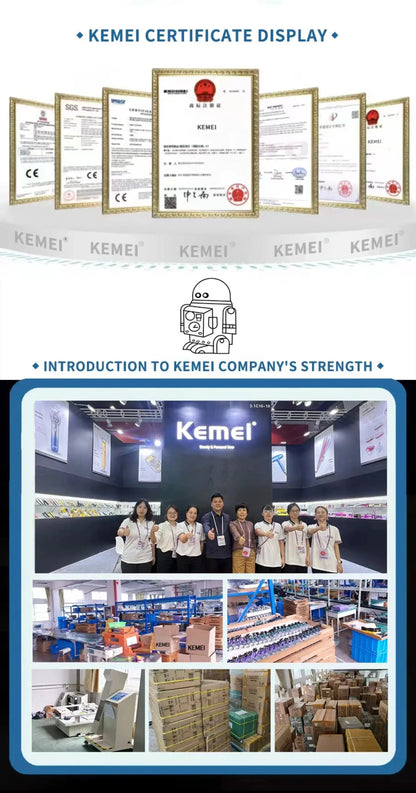 Kemei Professional Barber Cordless 1200 mAh Electric Hair Clippers USB Rechargeable Hair Trimmers Hair Cutting Machine  KM-2299 - ALPENZO