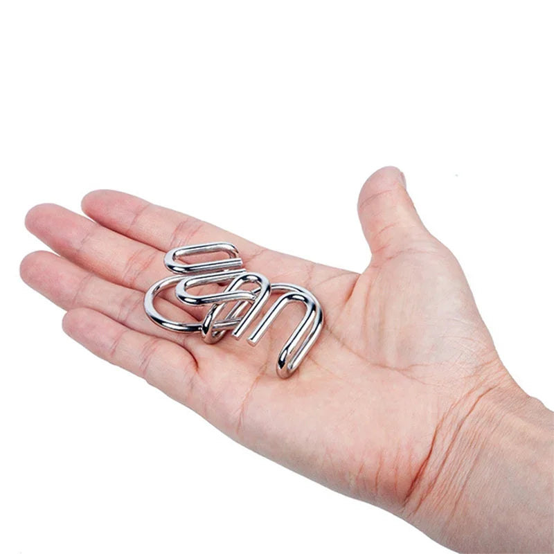 8Pcs/Set Metal Montessori Puzzle Wire IQ Mind Brain Teaser Puzzles Children Adults Interactive Game Reliever Educational Toys ALPENZO