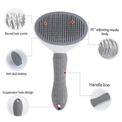Pet Dog Brush Cat Comb Self Cleaning Pet Hair Remover Brush For Dogs Cats Grooming Tools Pets Dematting Comb Dogs Accessories - ALPENZO