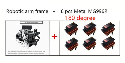 360 Degrees 6 DOF Robot Metal Alloy Mechanical Arm Claw Kit MG996R for Arduino Robotics Kit Educational Ps2 Programmable Toys ALPENZO