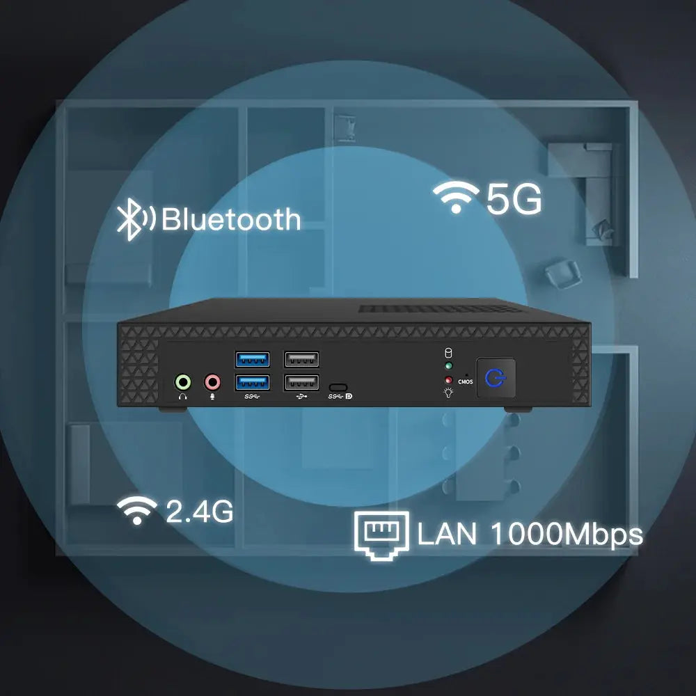 TexHoo Mini PC Computer Intel Core i7 i5 Processador ITX Windows 10 Pro Thin Client Industry COM SSD Bluetooth WIFI Brand New - ALPENZO