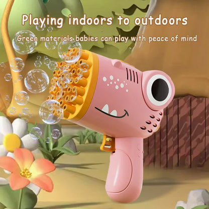 40 Hole Dinosaur Bubble Handheld Bubble Machine, Electric Bubble Gun Outdoor Wedding Party Toy(without Bubble Water) ALPENZO