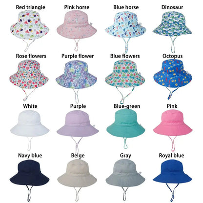 Outdoor Beach Hat Summer Baby Sun Hat for Girls Boys Kids Bucket Cap 0-8 Years ALPENZO
