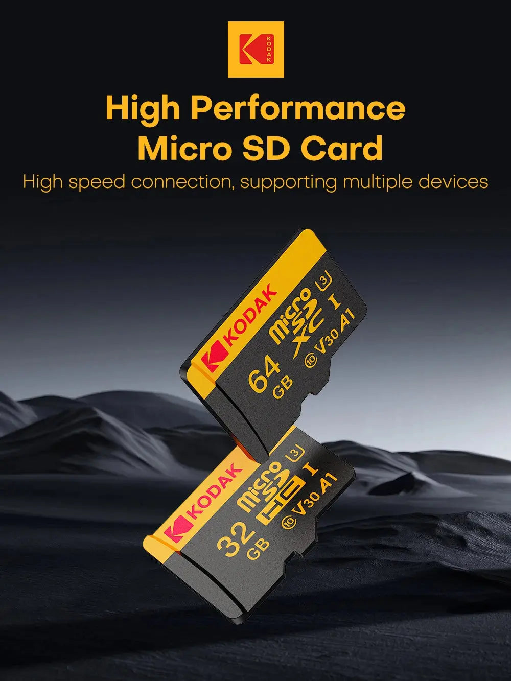 Kodak Micro SD Card Memory Card Class 10 32GB 64GB 128GB 256GB U3 4K High Speed Cartao De Memoria Flash Memory TF Mecard C10 - ALPENZO
