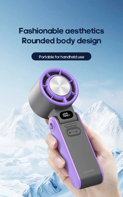 KINSCOTER Outdoor Foldable Portable Handheld Fan Mini Cooling Rechargeable 3600mAh 100-level Free Control High Speed Turbo Fan ALPENZO