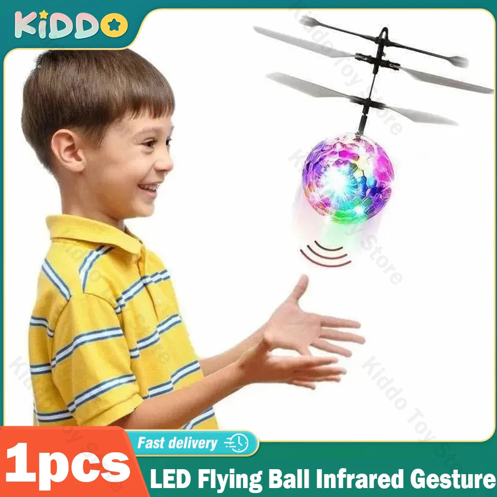 LED Flying Ball Infrared Induction Aircraft Gesture Control Toys Luminous Flight Balls Electronic Colorful Light Mini Helicopter ALPENZO