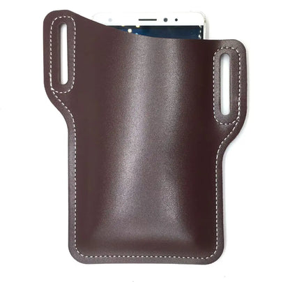Outdoor storage Retro Horse Leather Phone Waist Bag Wearing Belt Men's Hanging Waist Bag Camping Sports Work Phone Bag
