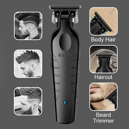 Kemei Men's Cordless Hair Clipper USB Rechargeable Electric Hair Clipper Zero Gap Trimmer Electric Hair Cutting Machine KM-2299 - ALPENZO