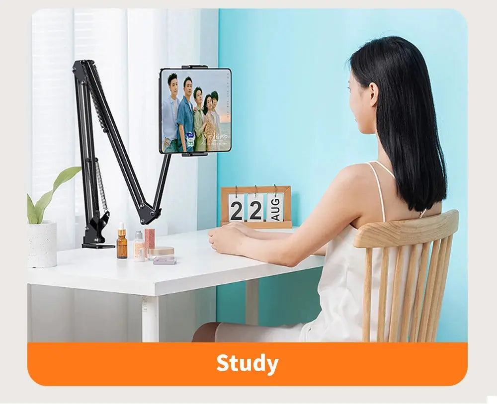 Tablet Holder for Bed with 90cm Metal Arm 360° Rotating Bed Tablet Mount Stand For iPad Stand 4.5~11 Inch Phone Tablet Bracket - ALPENZO