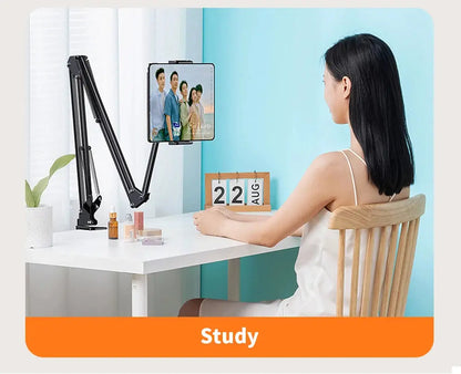 Tablet Holder for Bed with 90cm Metal Arm 360° Rotating Bed Tablet Mount Stand For iPad Stand 4.5~11 Inch Phone Tablet Bracket - ALPENZO