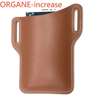 Outdoor storage Retro Horse Leather Phone Waist Bag Wearing Belt Men's Hanging Waist Bag Camping Sports Work Phone Bag