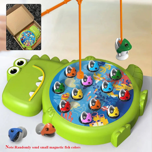 Dinosaur Simple Magnetic Fishing Toys Play Rod Game Toys for Children Baby Montessori with Rod Kids Educational No Rotating Gift ALPENZO