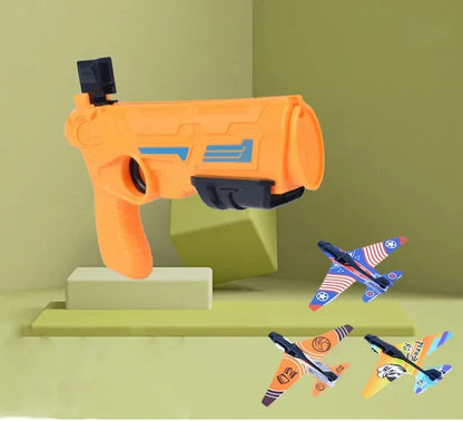 Ejection Aircraft Shooting Game Outdoor Parent-child Sports Toy Boy Gifts Shooting Aircraft Set Plastic Airplane Toys for Kids ALPENZO