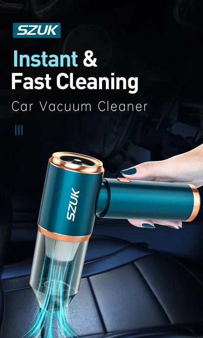 SZUK Mini Car Vacuum Cleaner Wireless Powerful Portable Cleaning Machine Handheld for Car Blow 2 In 1 Home Appliances - ALPENZO