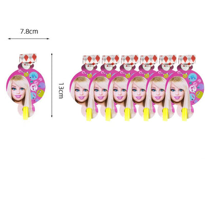 Barbie Birthday Party Supplies Pink Girl Disposable Tableware Banner Cupcake Topper Background Princess Balloons Gift Bag ALPENZO