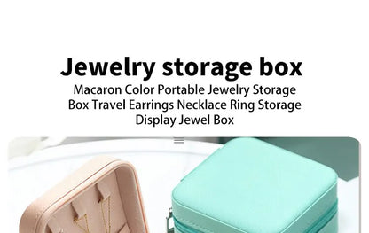 Mini Jewelry Storage Box Portable Home Travel Earrings Necklace Storage Case for Women Ring Organizer PU Leather Display Case