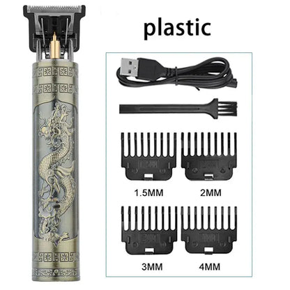 Vintage T9 Electric Hair Cutting Machine Hair Clipper Professional Men Shaver Rechargeable Barber Trimmer for Men Dragon Buddha - ALPENZO