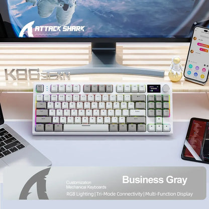 K86 Wireless Hot-Swappable Mechanical Keyboard Bluetooth/2.4g With Display Screen and Volume Rotary Button for Games and Work - ALPENZO
