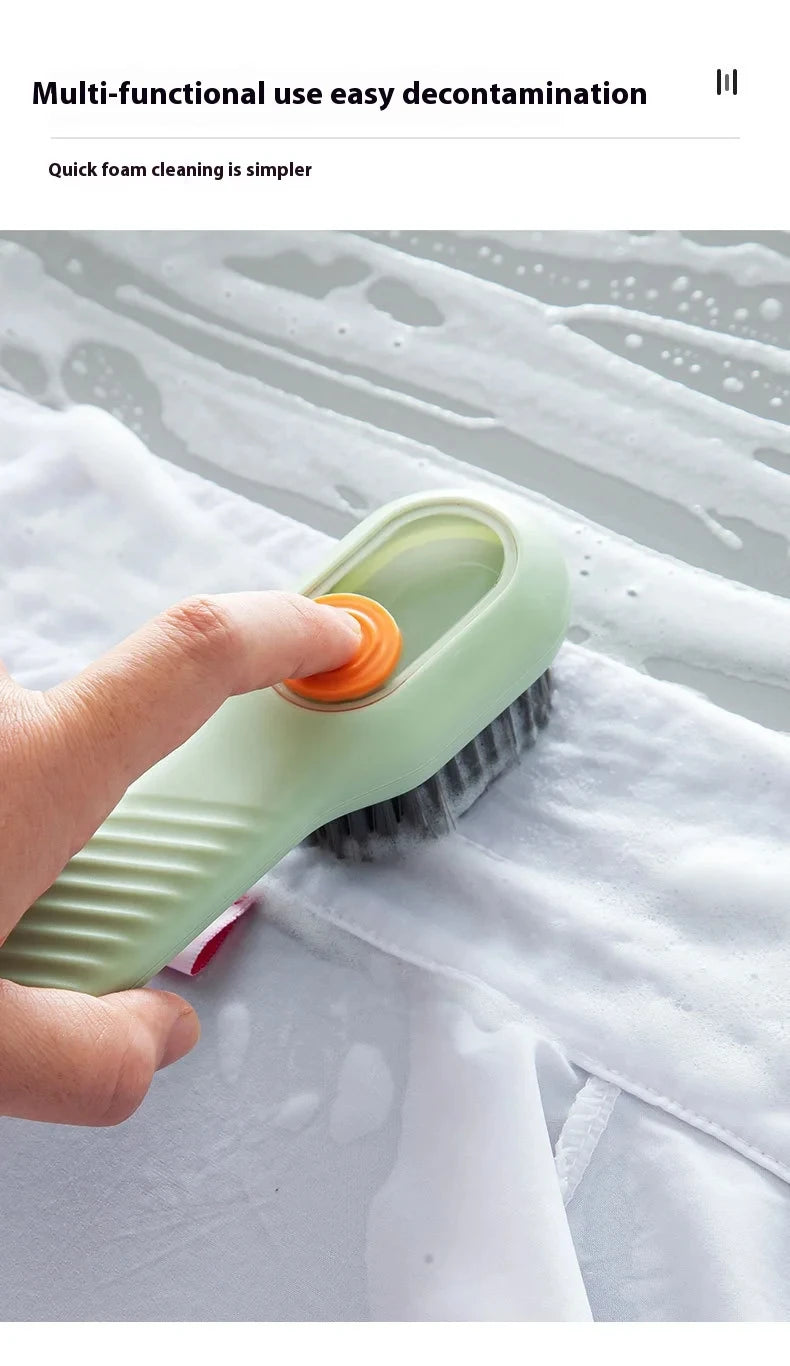 1/2pcs Shoes Brush Automatic Liquid Discharge Multifunction Press Out Shoes Cleaner Soft Bristles Clothes Brushes Cleaning Tool