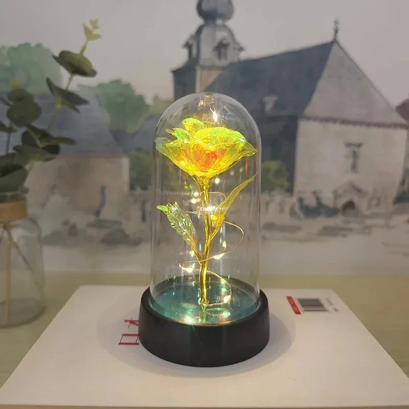 Rose Light Beautiful Realistic Looking Night Light Rose Eternal Flower Party Supplies LED Simulation Rose Flower Valentine's Day - ALPENZO