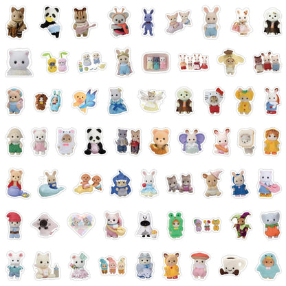 60/120PCS Forest Family Easter Bunny Reindeer Panda Animal Stickers Gift Children's DIY toy stickers Pack Waterproof ALPENZO