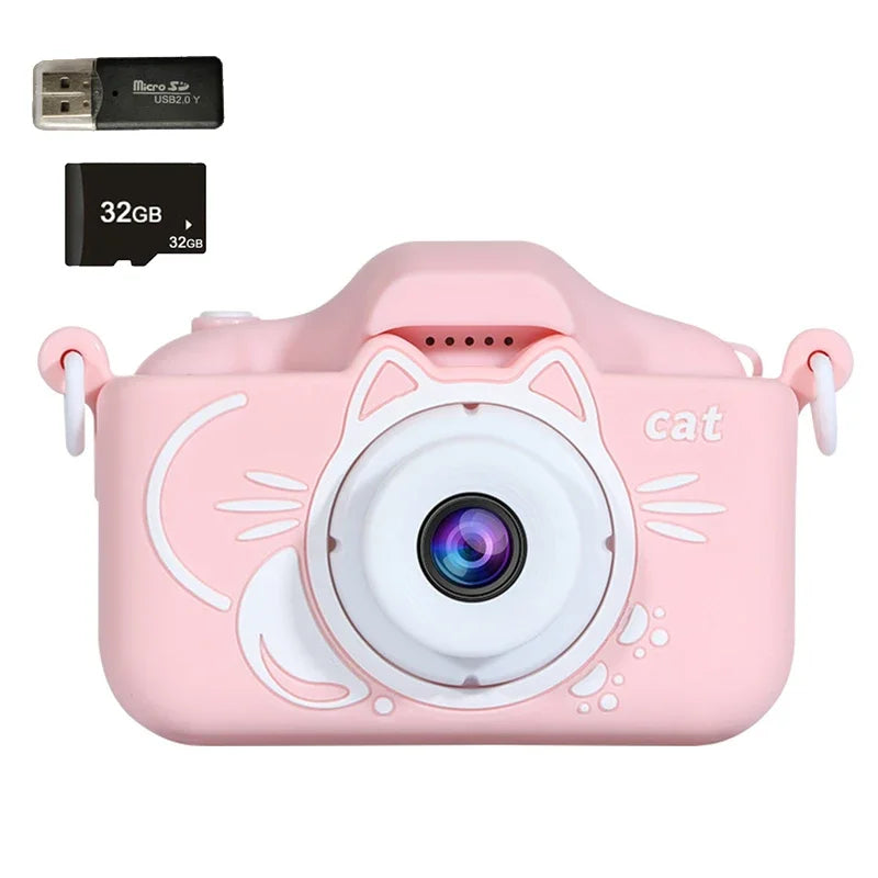 Kids Camera Toys 2 inch Screen HD Cartoon Kids Digital Camera Mini SLR Camera Cute Toy For Children Birthday Christmas Gifts ALPENZO