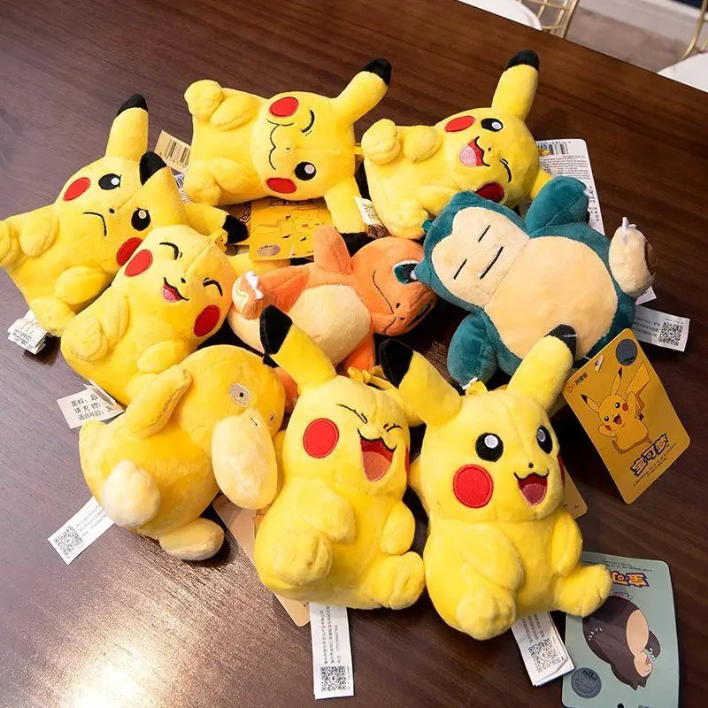 Clearance_Original Pokemon Plush Keychain Cartoon Toys Pikachu Charmander Psyduck Squirtle Snorlax Wobbuffet Doll Kids Kawai Toy ALPENZO