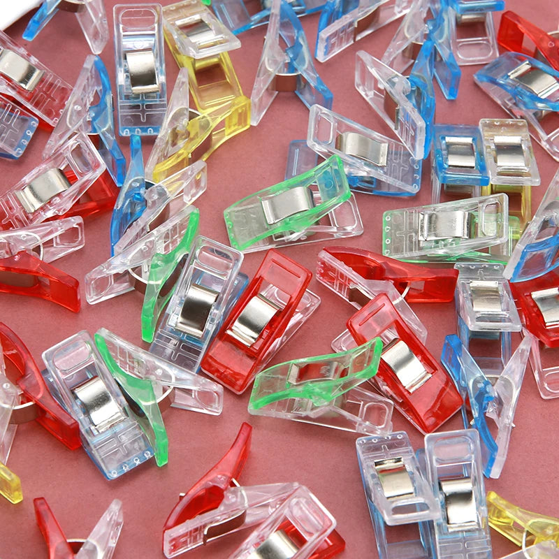 Sewing Clips Colorful Clips Multipurpose Plastic Craft Crocheting Knitting Safety Clothing Clips Color Binding Clips Paper - ALPENZO
