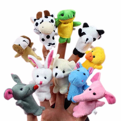 1/5/10 Pcs Cartoon Hand Doll Finger Puppet Baby Children Story Early Education Soothing Doll Plush Toy ALPENZO
