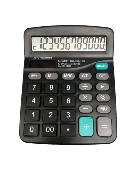 12-Digit Large LCD Display Calculator Standard Function Calculator with Solar & Battery Dual Power for Home Basic Desktop Office - ALPENZO