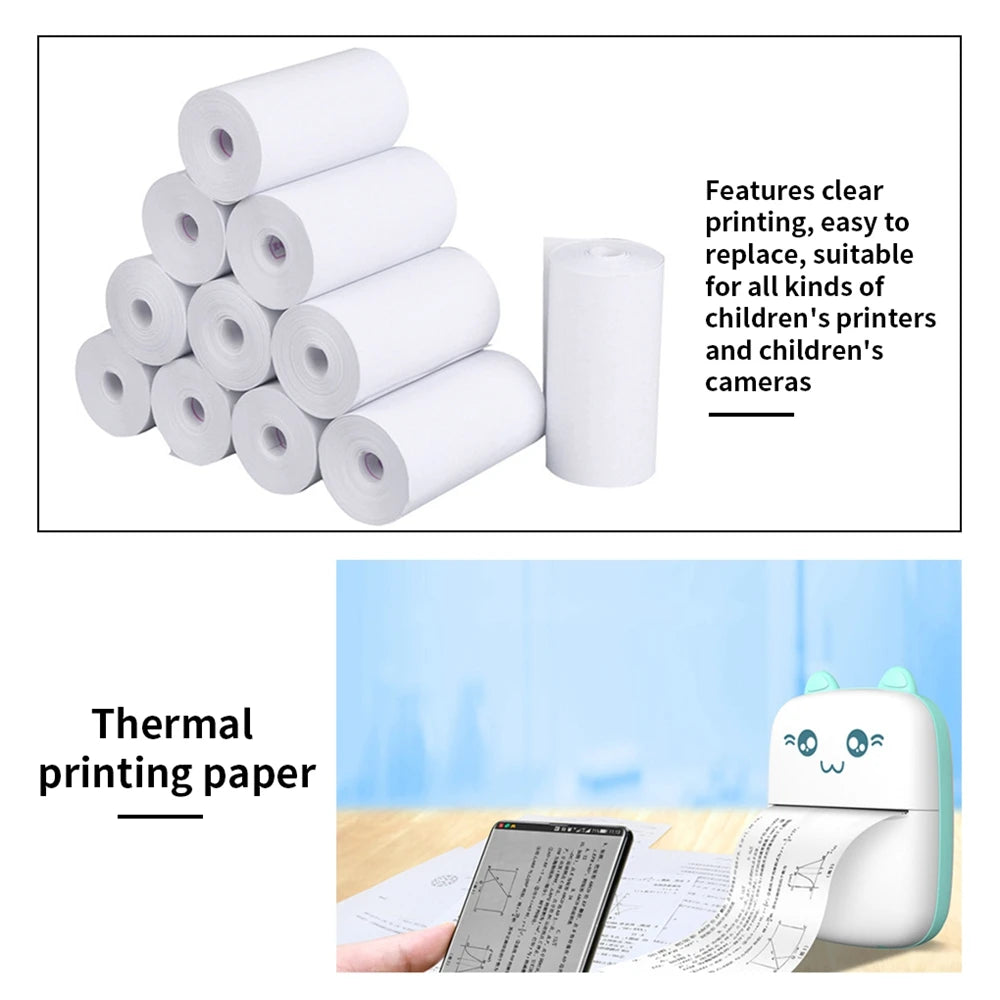Thermal Paper MINI Printing Self-adhesive Label Sticker For Mini Printers Pose Machine Kid Camera Stickers 57mm Width Rolls ALPENZO