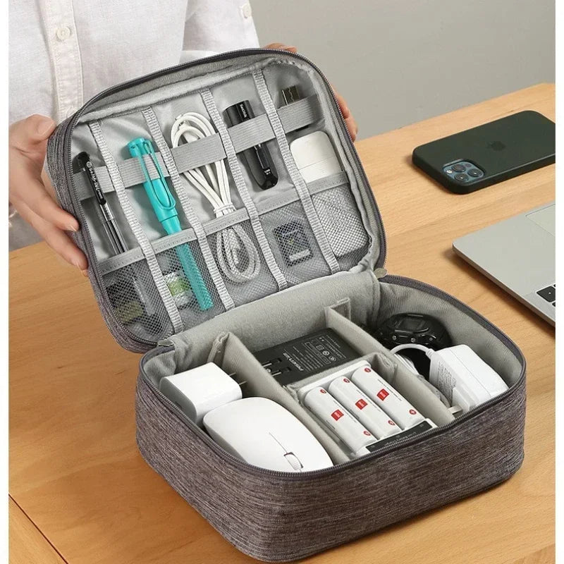 Handheld Digital Bag Multifunctional Large Capacity Moistureproof Mesh Earphone Charger Data Cable USB Travel Protective Case1PC ALPENZO