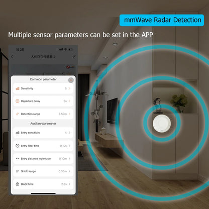 ZigBee 24G MmWave Radar Human Body Presence Motion Sensor For Light Switch Luminosity Detection 110/220V Tuya Smart Life Home - ALPENZO