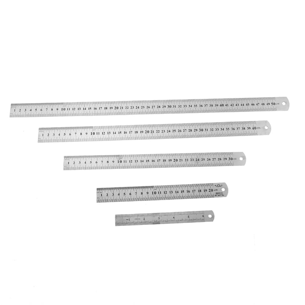 Stainless Steel Metal Straight Ruler Precision Double Sided Precision Measuring Tool Scale Metric Ruler Accessories 15-40cm ALPENZO