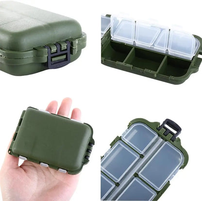 Fishing Tackle Box Portable Case Hooks Lure Baits Storage Box Containers For Storing Swivels Jigs Hooks Sinker,10 Compartments