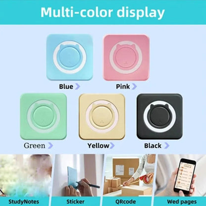 Portable Mini Thermal Printer Wirelessly BT 203dpi Photo Label Memo Wrong Question Printing With USB Cable Imprimante Portable - ALPENZO