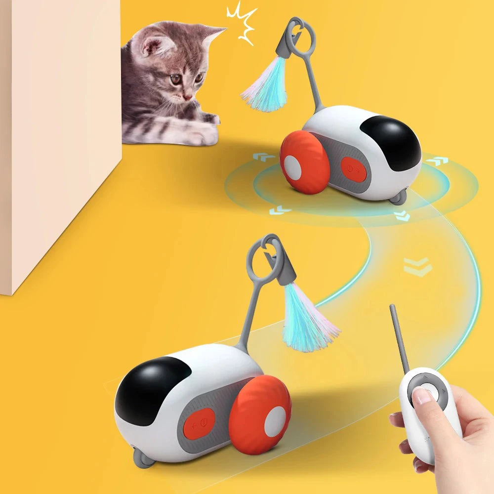 Smart Cat Toy 2 Modes Automatic Moving Remote Controlled Toy Car for Cats Dogs Interactive Playing Kitten Training Pet Supplies - ALPENZO